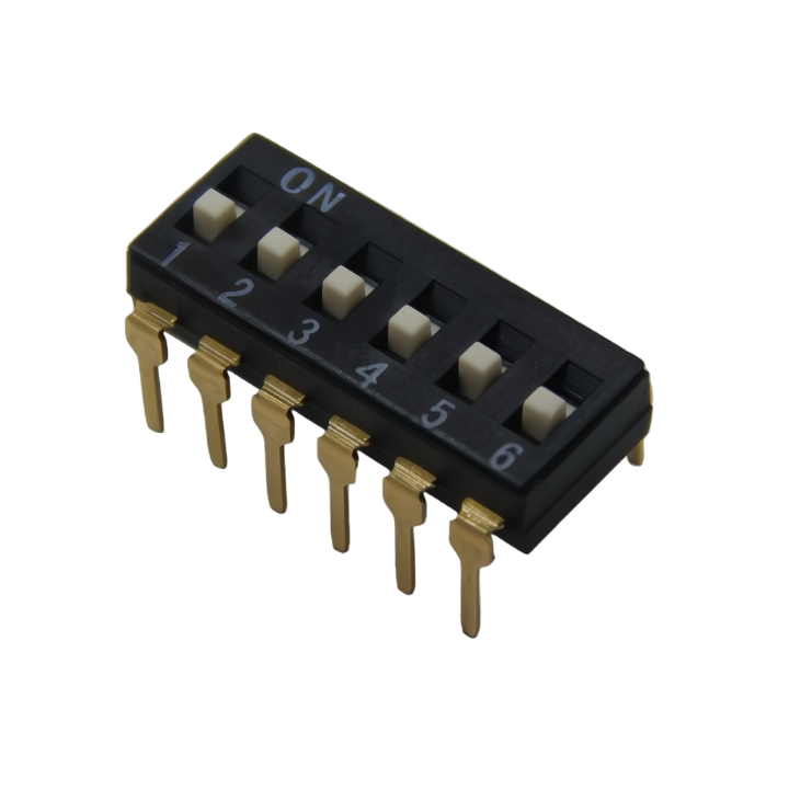 Dip switch 6 black vertical