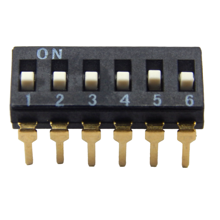 Dip switch 6 black vertical