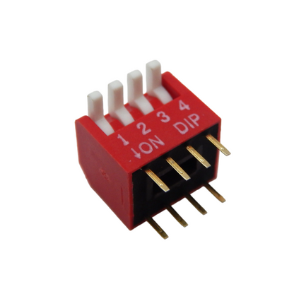 Dip switch 4 rojo Horizontal