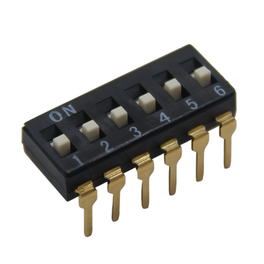 Dip switch 6 black vertical