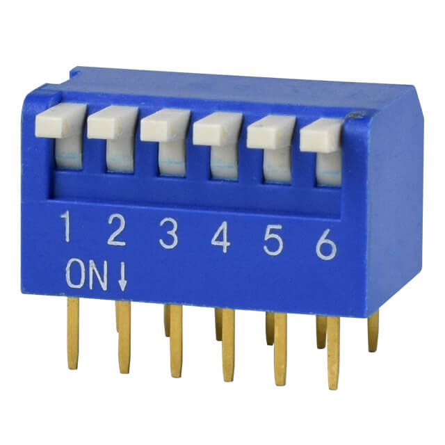 DIP Switches 6 Blue Horizontal