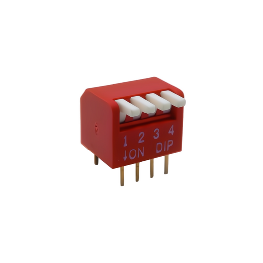 Dip switch 4 rojo Horizontal